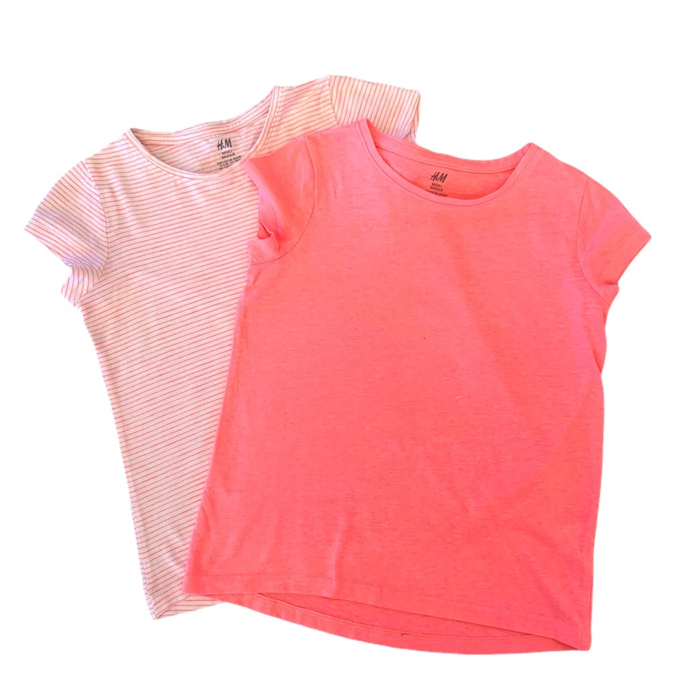 2-pack Pink /Peach Short Sleeve T-Shirts. 6-8